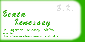 beata kenessey business card